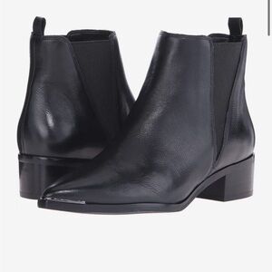 Marc Fisher Yale Black Leather Ankle Boots